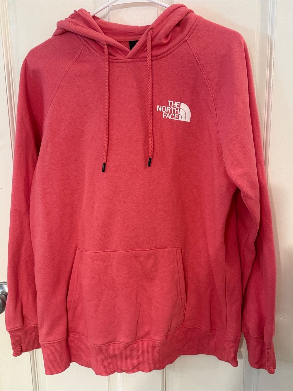The North Face Coral Pink Pullover Hoodie with Logo